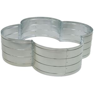 4-Leaf+Clover-Shaped+Galvanized+Steel+Raised+Garden+Bed+-+Silver