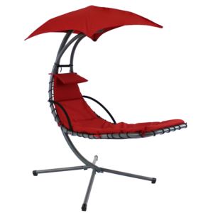 Sunnydaze+Floating+Chaise+Lounge+Chair+with+Umbrella+and+Cushion