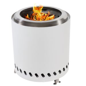 Tabletop+Smokeless+Fire+Pit+with+Bag+and+Poker+-+9.5+in+-+White