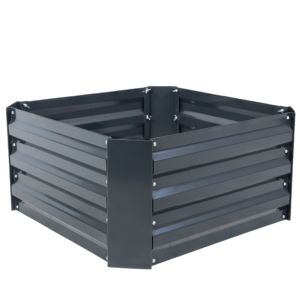 Sunnydaze+Galvanized+Steel+Raised+Bed+Inch+Square+Dark+Gray