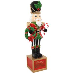 Sunnydaze+Karl+the+Christmas+Nutcracker+IndoorOutdoor+Statue+Inch