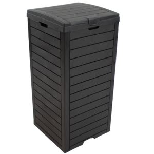 Gallon+Polypropylene+Resin+Outdoor+Trash+Can+Black