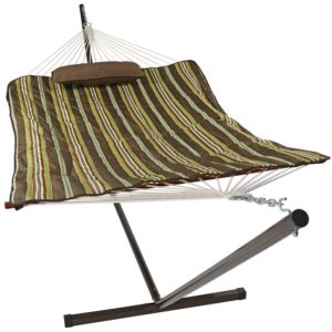 Cotton+Rope+Hammock+Stand+w+Quilted+Pad+and+Pillow