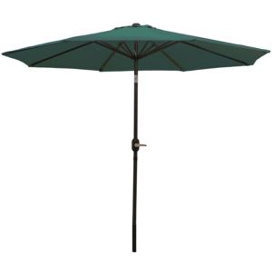 Sunnydaze+Aluminum+Patio+Umbrella+with+Tilt+Crank+Green+Foot