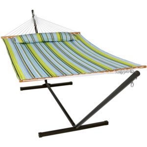 Freestanding+Quilted+Spreader+Bar+Hammock+wstand+Person
