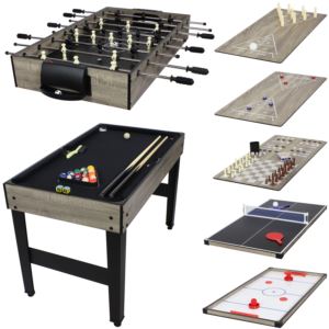 49.5+in+10-in-1+Game+Table+with+Billiards%2FFoosball+-+Wood+Stain