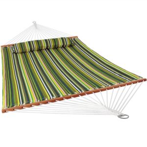 Sunnydaze+Person+Quilted+Fabric+Spreader+Bar+Hammock+Pillow+Melon+Stripe