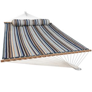 Sunnydaze+Quilted+Fabric+Hammock+with+Pillow+Ocean+Isle