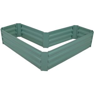 LShaped+Galvanized+Steel+Raised+Planter+Bed+Green