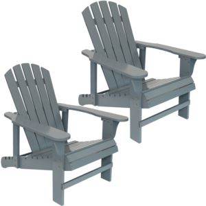 Wood+Adirondack+Chair+with+Adjustable+Backrest+Set+of