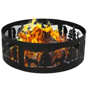 Forest+Wilderness+Steel+Fire+Pit+Ring+-+36+in+%2891.4+cm%29