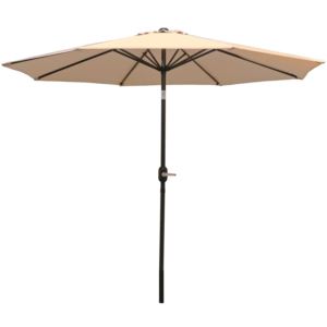 Sunnydaze+Aluminum+Patio+Umbrella+with+Tilt+Crank+Beige+Foot