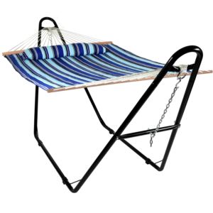 Sunnydaze+Quilted+Person+Hammock+with+Universal+Stand+Catalina+Beach