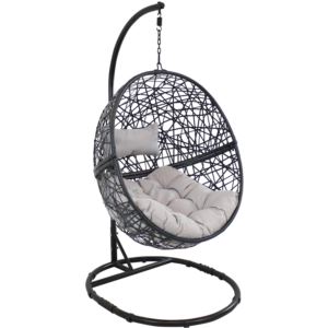 Jackson+Hanging+Egg+Chair+with+Gray+Cushions+and+Stand+Set