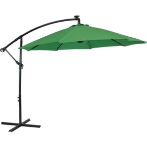 Sunnydaze+Offset+Patio+Umbrella+with+Solar+LED+Lights+Foot+Emerald