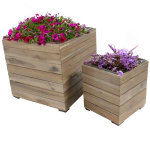 2-Piece+Square+Wood+Planter+Box+with+Liner+-+Anthracite