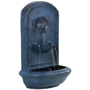 Sunnydaze+Seaside+Outdoor+Wall+Fountain+with+Lead+Finish+-+27-Inch