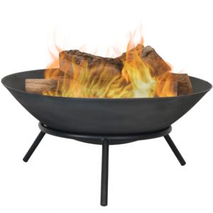 Raised+Bowl+Cast+Iron+Fire+Pit+Bowl+with+Steel+Finish