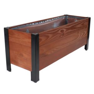 Acacia+Wood+Planter+Box+with+Removable+Planter+Bag+Brown