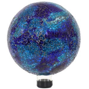 Deep+Ocean+Swirl+Glass+Gazing+Globe+-+Blue+Crackled+Glass+-+10-Inch