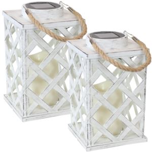 Modern+Crosshatch+Outdoor+Solar+Lantern+in+White+Set+of