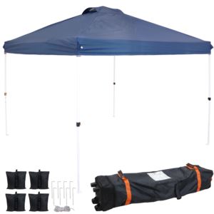Sunnydaze+12x12+Foot+Premium+Pop-Up+Canopy+and+Carry+Bag%2FSandbags+-+Blue