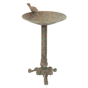 Ivy+and+Sage+Cast+Aluminum+Bird+Bath+Rustic+Patina