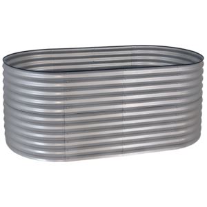 Sunnydaze+Oval+StandUp+Steel+Raised+Garden+Bed+W+x+H+Silver