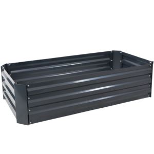 Sunnydaze+Galvanized+Steel+Raised+Bed+Inch+Rectangle+Dark+Gray