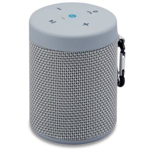 Waterproof+Fabric+Portable+Speaker+w+Speakerphone+Light+Gray