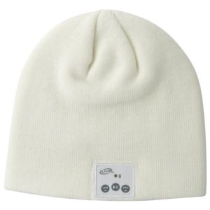 Bluetooth+Knit+Cap+w+Builtin+Speakers+and+Mic+White