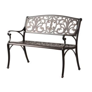 Decatur+Cast+Aluminum+Patio+Bench