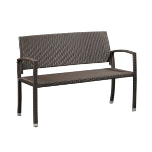 Wicker+Outdoor+Patio+Bench+Mocha+Wicker