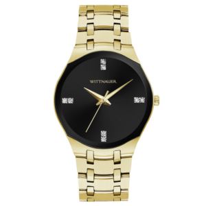 Ladies+Montserrat+GoldTone+Stainless+Steel+Watch+Black+Dial