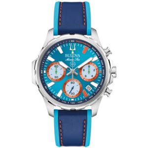 Mens+Marine+Star+B+E+Team+Miami+Chronograph+Blue+Strap+Watch+Blue+Dial