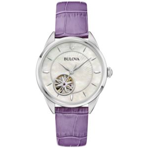 Ladies+Sutton+Silver+%26+Lavender+Leather+Strap+Watch+MOP+Dial