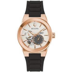Mens+Latin+GRAMMY+Black+Silicone+Strap+Watch+SilverWhite+Dial