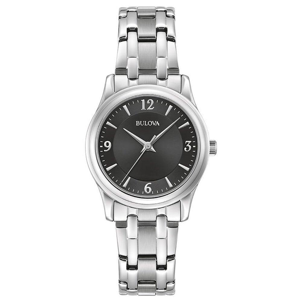 Ladies Corporate Collection Silver-Tone Stainless Steel Watch Black Dial