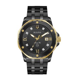 Men%27s+Marine+Star+Black+Ion-Plated+Stainless+Steel+Diamond+Watch+Black+Dial