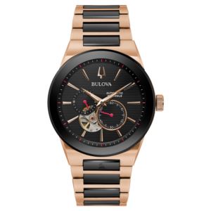 Mens+Latin+GRAMMY+Automatic+Black+Rose+Gold+SS+Watch+Black+Dial