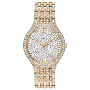 Ladies+Phantom+2-Tone+Swarovski+Crystal+Paved+Watch