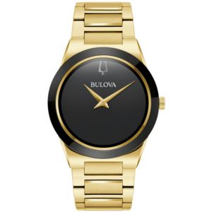 Men%27s+Millennia+Gold-Tone+Stainless+Steel+Watch+Black+Dial