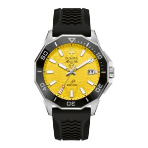 Mens+Marine+Star+Series+C+Precisionist+Black+Silicone+Strap+Watch+Yellow+Dial