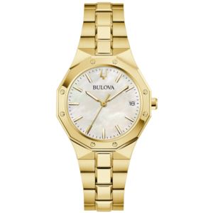 Ladies+Prestige+GoldTone+Stainless+Steel+Watch+MotherofPearl+Dial