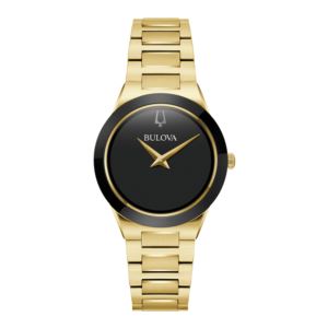 Ladies+Millennia+GoldTone+Stainless+Steel+Watch+Black+Dial