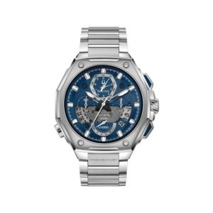Mens+Series+X+Precisionist+Chronograph+SilverTone+SS+Watch+Blue+Dial