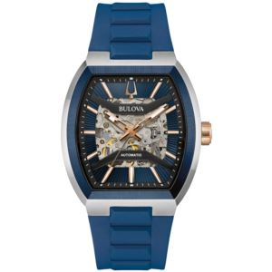 Mens+Maquina+Automatic+Blue+HNBR+Rubber+Strap+Watch+Blue+Dial