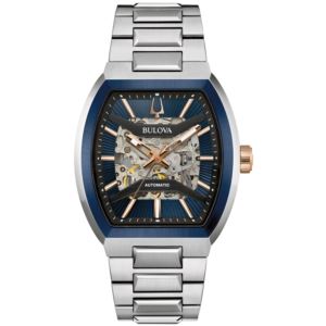 Men%27s+Maquina+Automatic+Silver-Tone+Stainless+Steel+Watch+Blue+Dial