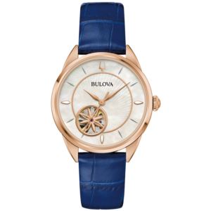 Ladies+Sutton+Automatic+Rose+Gold+%26+Blue+Leather+Strap+Watch+MOP+Dial