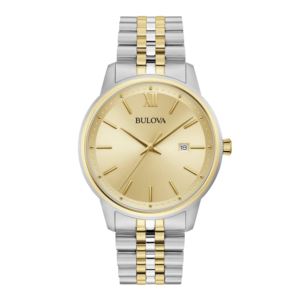 Mens+Corporate+Collection+TwoTone+Stainless+Steel+Watch+Champagne+Dial